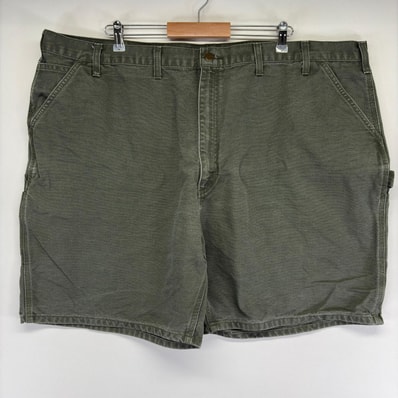 古着 カーハート Carhartt ダック ショートパンツ ペインター ワーク 大きいサイズ オリーブ ワンポイントロゴ w50 グリーン メンズ