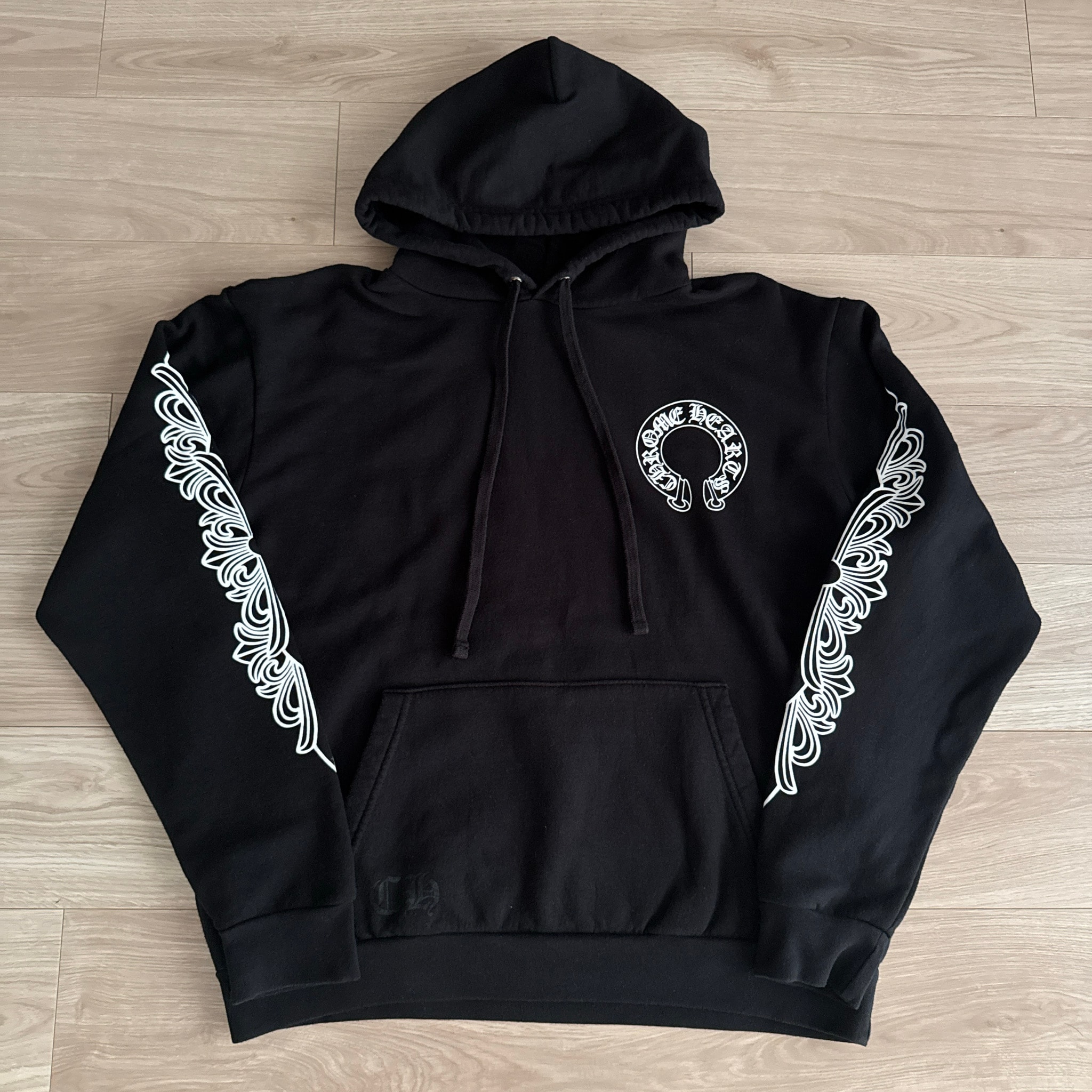 Chrome Hearts Horseshoe Floral Pullover Hoodie "Black"