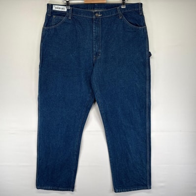 古着 ディッキーズ Dickies デニム パンツ ジーンズ 5ポケット 濃紺 ペインター ジッパーフライ W42 L32 ネイビー系 メンズ