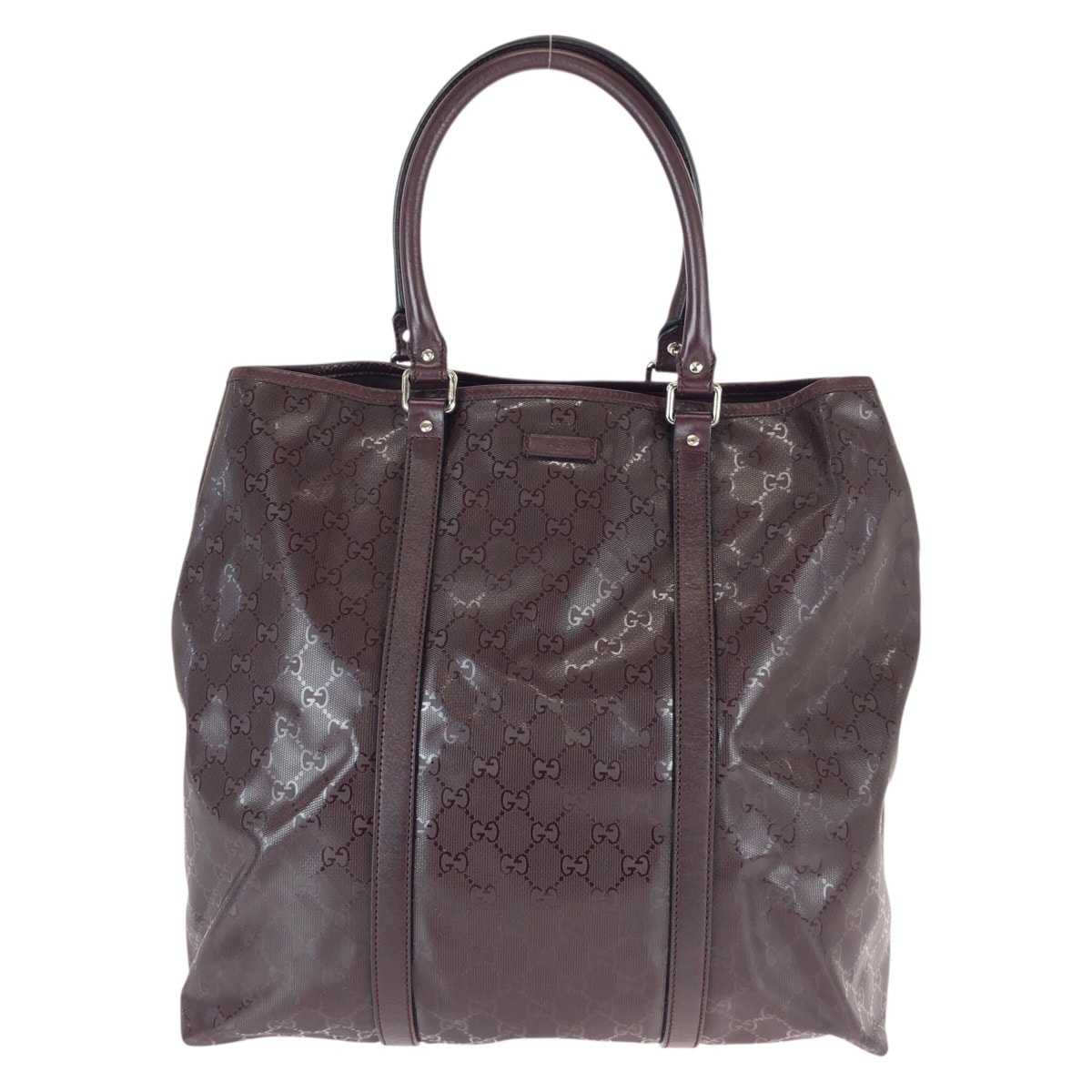 美品 GUCCI グッチ GGインプリメ ワインレッド ボルドー シルバー金具 PVC レザー/ トートバッグ ビジネスバッグ ショルダーバッグ 600978 【中古】