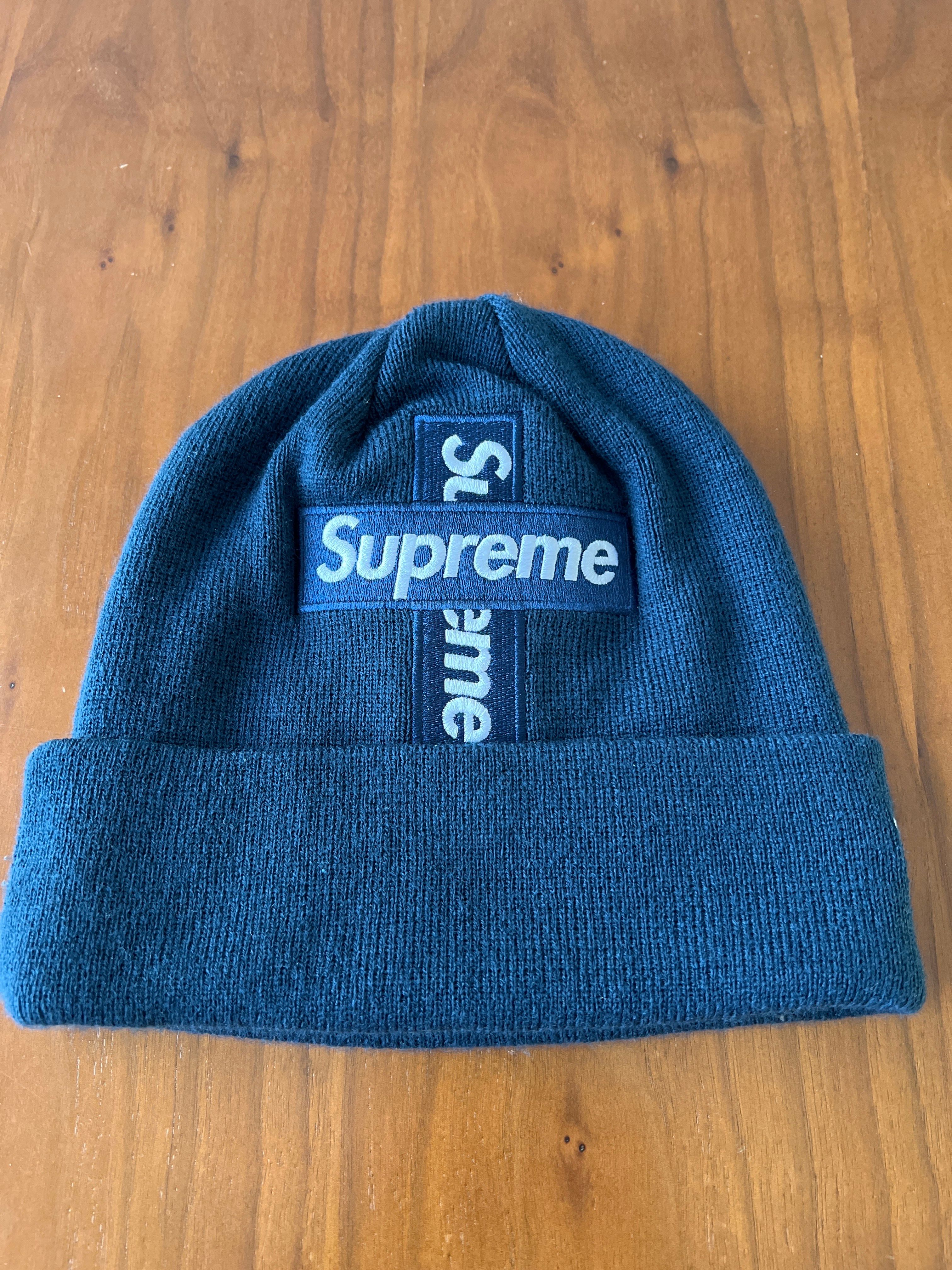 Supreme New Era® Cross Box Logo Beanie "Navy"