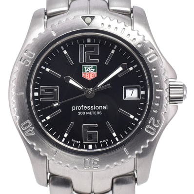 タグホイヤー TAG HEUER WT1210 リンク デイト ブラック クォーツ メンズ 美品 保証書付き 腕時計 H#149932
