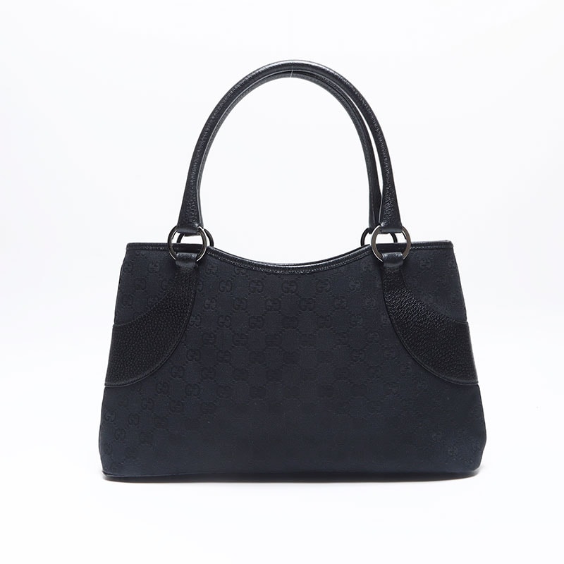 グッチ GUCCI GGキャンバス × レザー ハンドバッグ【中古】