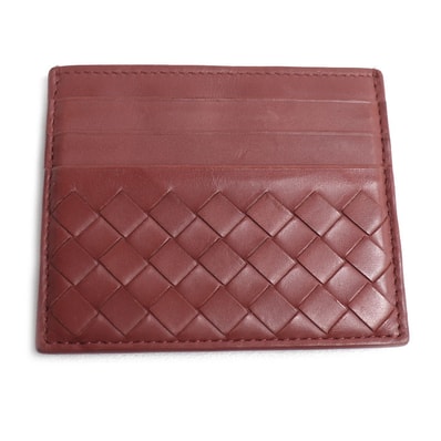 BOTTEGAVENETA ボッテガヴェネタ イントレチャート カードケース ダークレッド 548510 メンズ【中古】