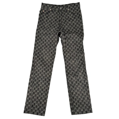 GUCCI グッチ デニムパンツ 総柄 GG アパレル ボトムス デニム 服 30 623953 インディゴ コットン メンズ 美品【中古品】