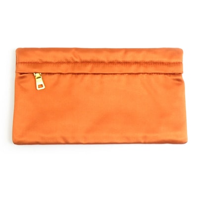 プラダ PRADA ポーチ サテン オレンジ ユニセックス【中古】 r10952a