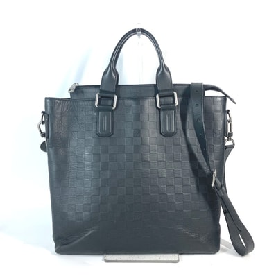 ルイヴィトン LOUIS VUITTON デイリー トート N41561 ダミエアンフィニ カバン ハンドバッグ ショルダーバッグ 2WAYバッグ ビジネスバッグ ダミエアンフィニレザー オニキス ブラック