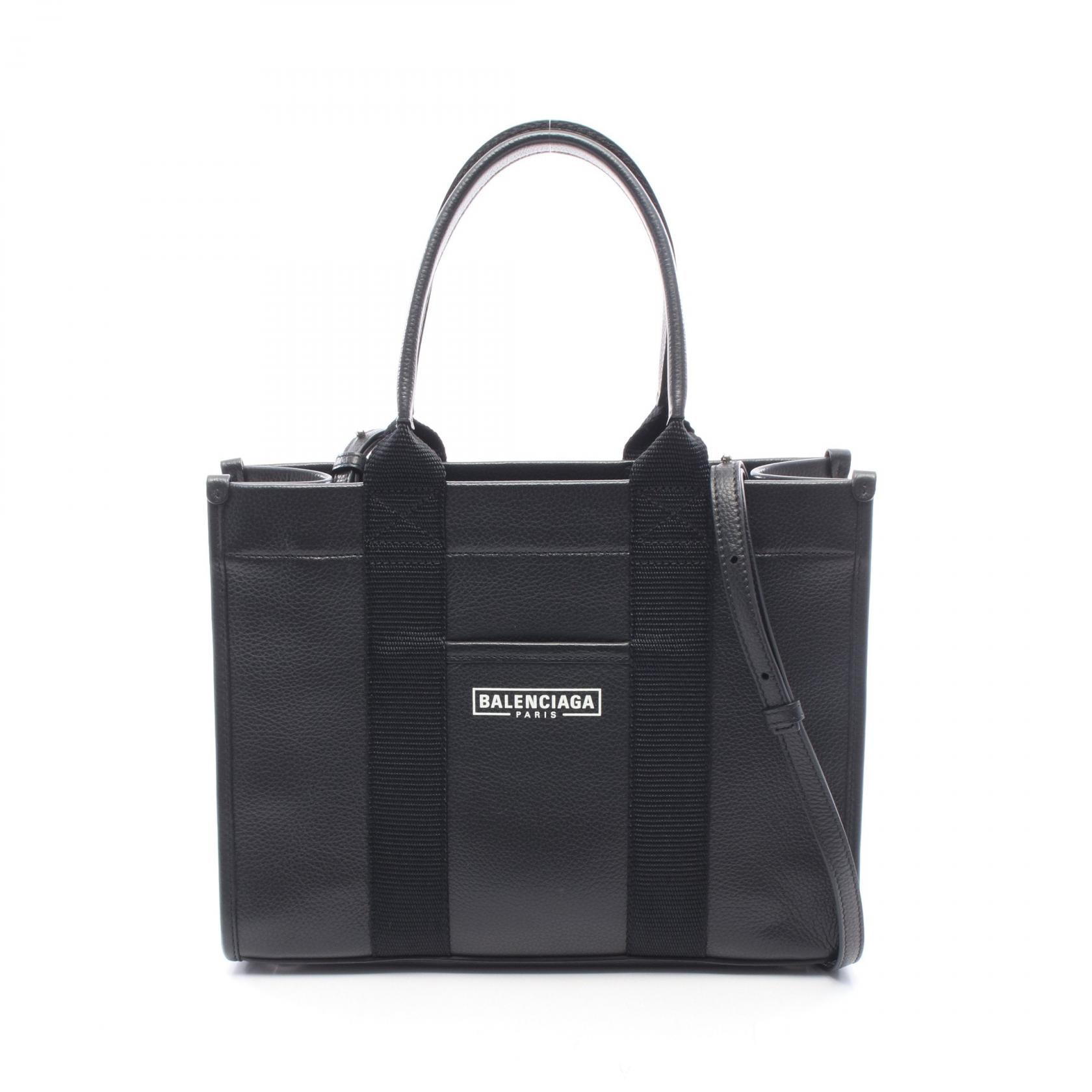 バレンシアガ BALENCIAGA HARDWARE TOTE S 2WAY トートバッグ バッグ レザー レディース ブラック系 671402 2103A 【中古】