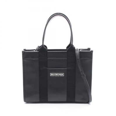 バレンシアガ BALENCIAGA HARDWARE TOTE S 2WAY トートバッグ バッグ レザー レディース ブラック系 671402 2103A 【中古】