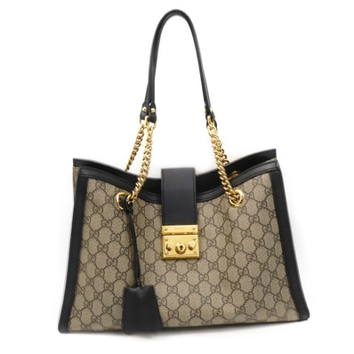 GUCCI グッチ パドロック GG ミディアム ショルダーバッグ ベージュ ブラック 479197【中古】
