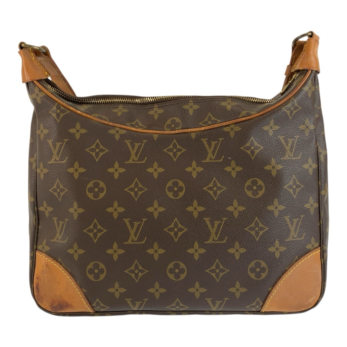 LOUIS VUITTON ルイヴィトン モノグラム ブローニュ ブラウン ゴールド金具 PVC レザー/ ショルダーバッグ メッセンジャーバッグ 1-0292578 【中古】
