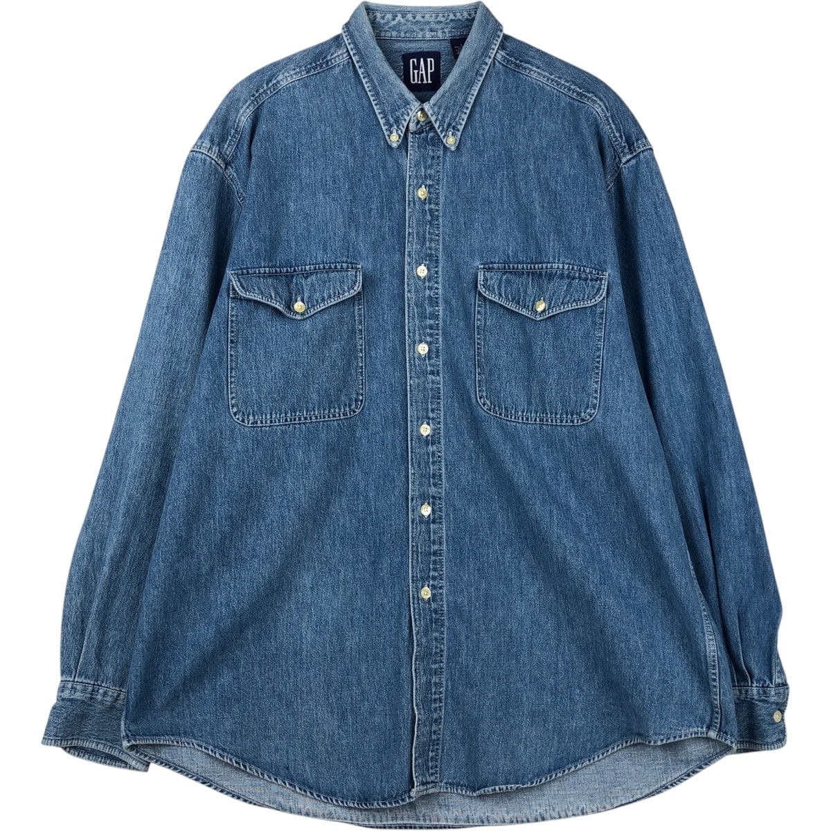 古着 90年代 ギャップ GAP オールドギャップ 長袖 ボタンダウンデニムシャツ メンズL相当 ヴィンテージ/eaa646652