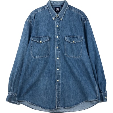 古着 90年代 ギャップ GAP オールドギャップ 長袖 ボタンダウンデニムシャツ メンズL相当 ヴィンテージ/eaa646652