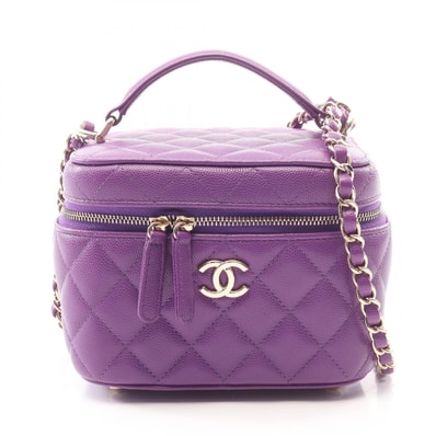 シャネル CHANEL マトラッセ バニティバッグ 2WAY ショルダーバッグ バッグ キャビアスキン(グレインドカーフ) レディース パープル系 AP2199 【中古】