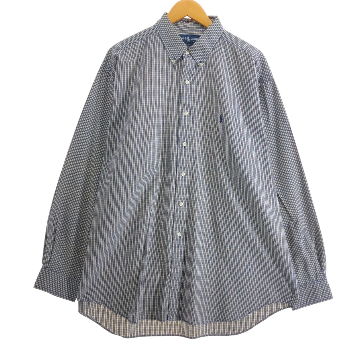 古着 ラルフローレン Ralph Lauren BLAKE 長袖 ボタンダウンチェックシャツ メンズXL相当/eaa515390