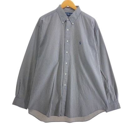 古着 ラルフローレン Ralph Lauren BLAKE 長袖 ボタンダウンチェックシャツ メンズXL相当/eaa515390