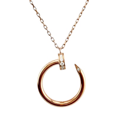 カルティエ ジュストアンクル ネックレス 18金 K18ピンクゴールド ダイヤモンド レディース CARTIER 中古