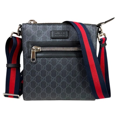 グッチ スモールメッセンジャーバッグ GGスプリーム ショルダーバッグ GGスプリームキャンバス 523599 ブラック ユニセックス GUCCI 中古