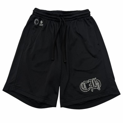 Chrome Hearts Mesh Varsity Shorts CH Print Half Pants "Black"