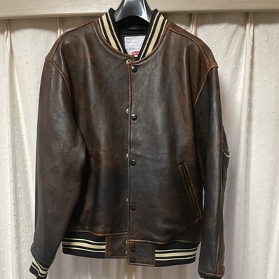 Supreme Leather Varsity Jacket "Black"