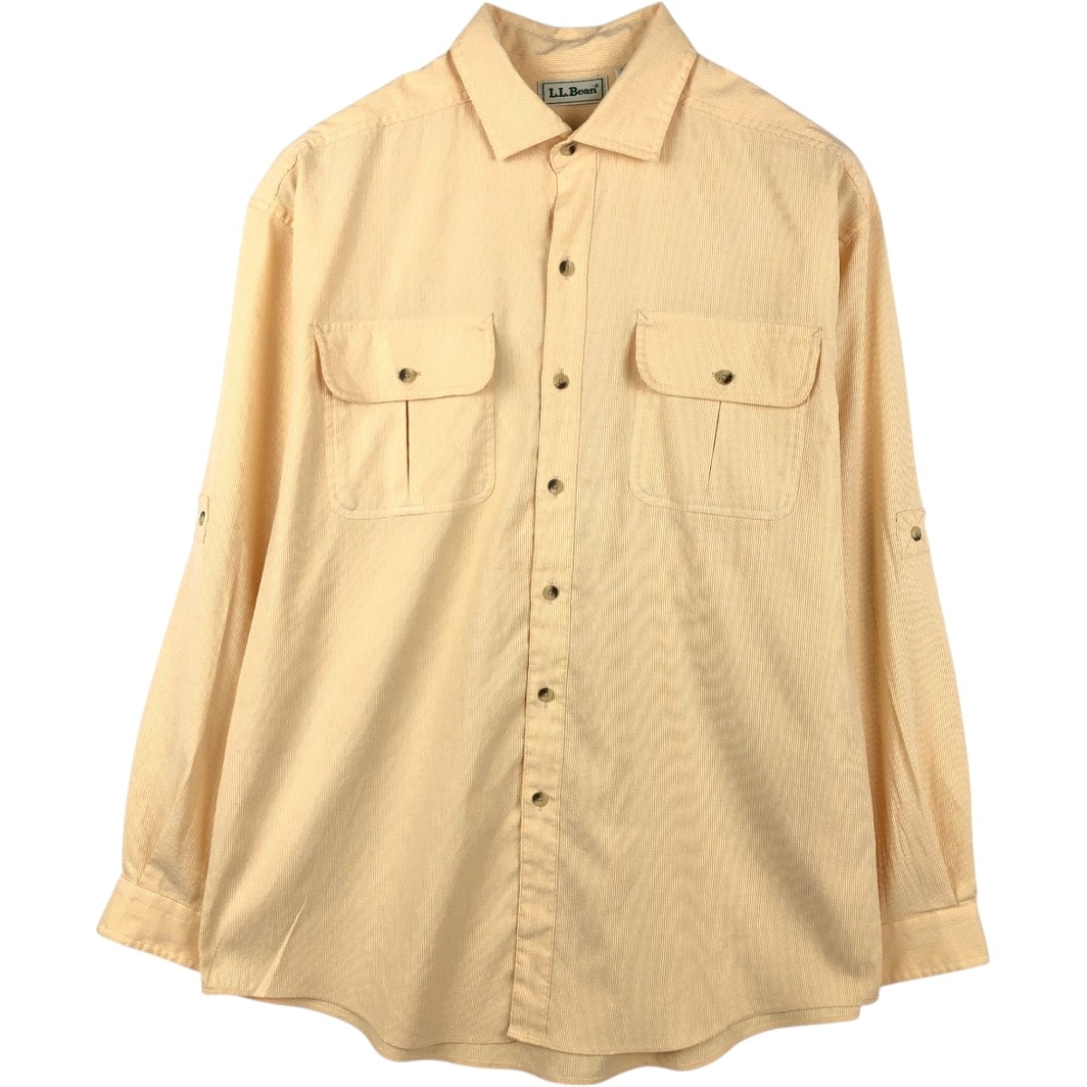 古着 90年代 エルエルビーン L.L.Bean ワイドカラー 長袖 ストライプシャツ メンズL相当 ヴィンテージ/eaa666746
