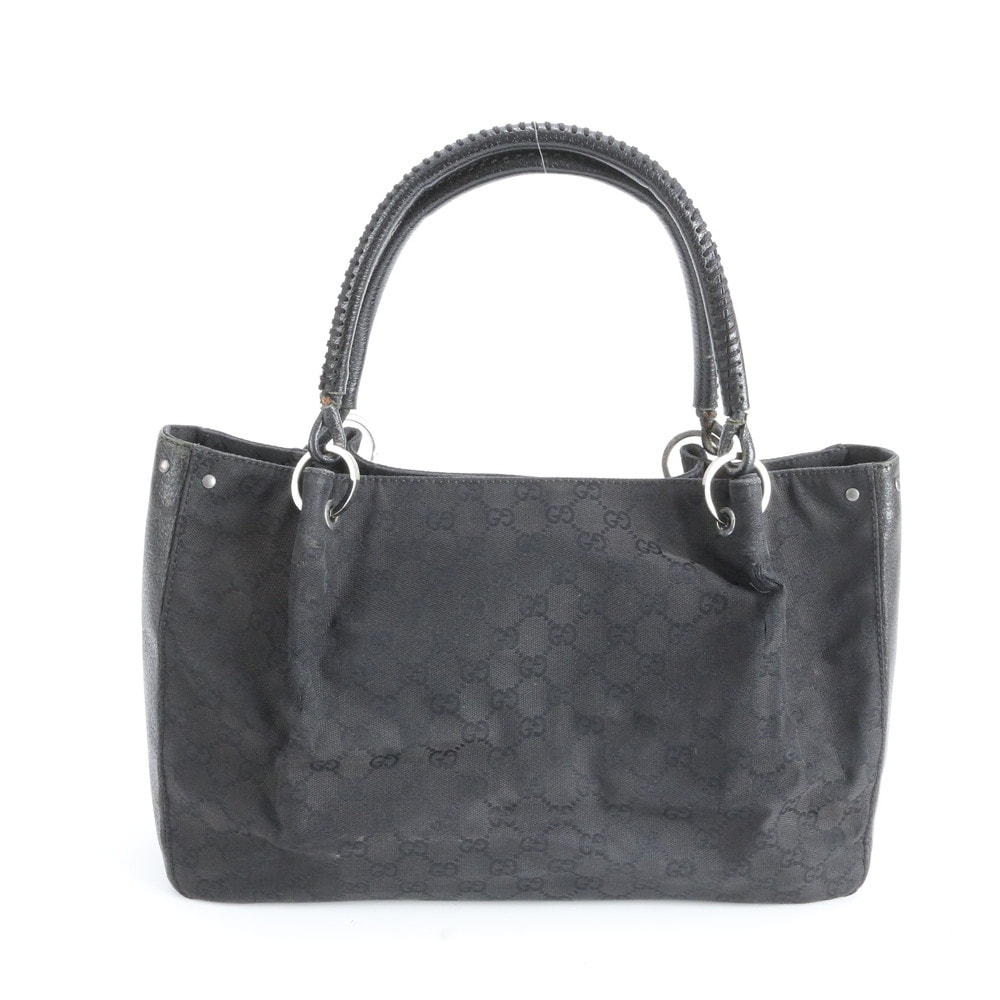 グッチ GGキャンバス 115015 トート バッグ レザー×キャンバス