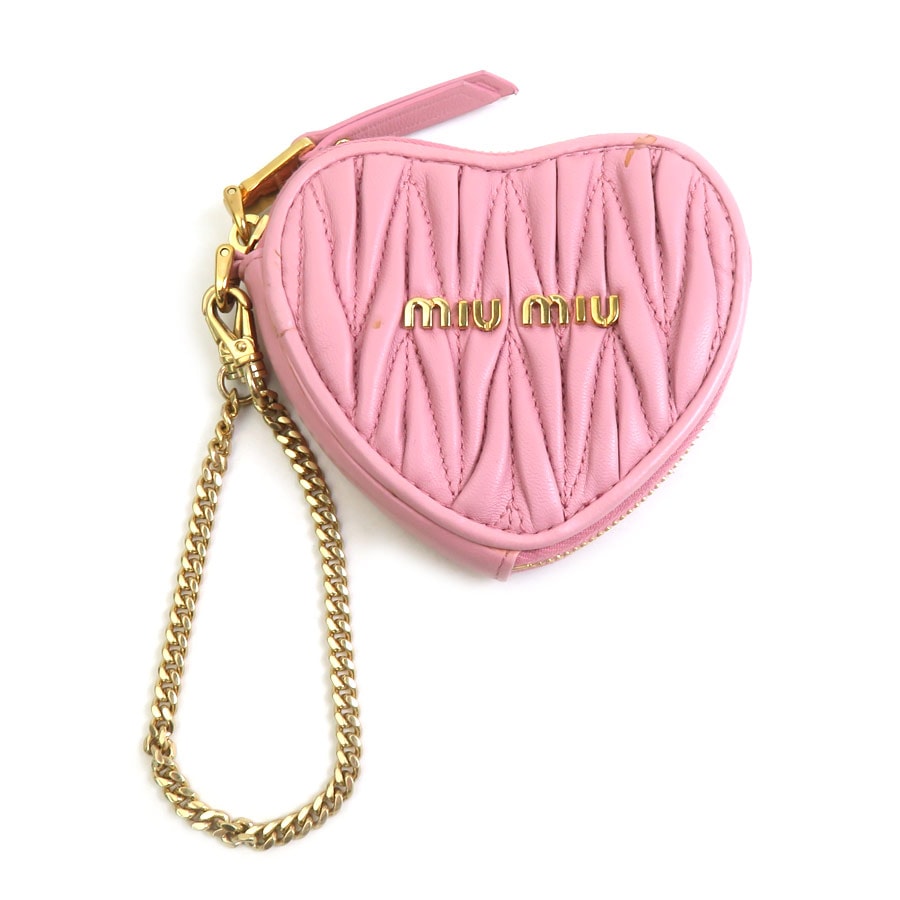 ミュウミュウ MIUMIU コインケース レザー ピンク レディース【中古】 h32527d