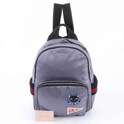 ■極美品 ミュウミュウ キャット アップリケ 5BZ009 リュックサック