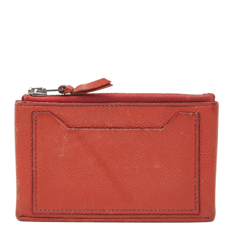 エルメス クラリスPM コインケース 小銭入れ オレンジ系 レザー レディース HERMES 【中古】