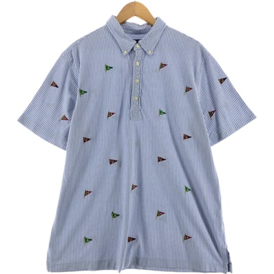 古着 ラルフローレン Ralph Lauren POLO RALPH LAUREN KNITOXFORD 半袖 ボタンダウン ストライプシャツ メンズXL相当/eaa535665