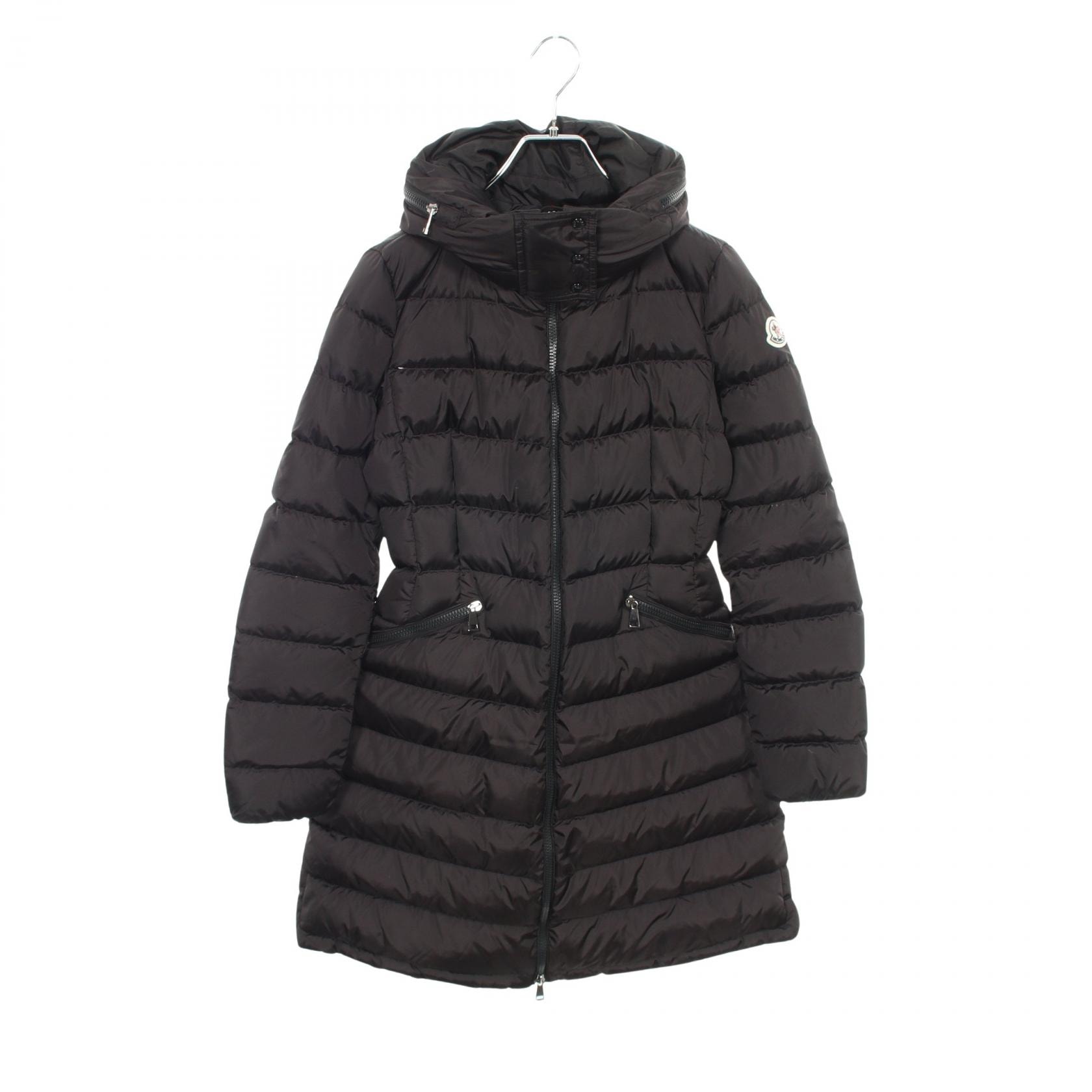 モンクレール MONCLER FLAMMETTE フラメッテ フード付き ダウンジャケット 衣料品 アウター ナイロン レディース ブラック系 【中古】