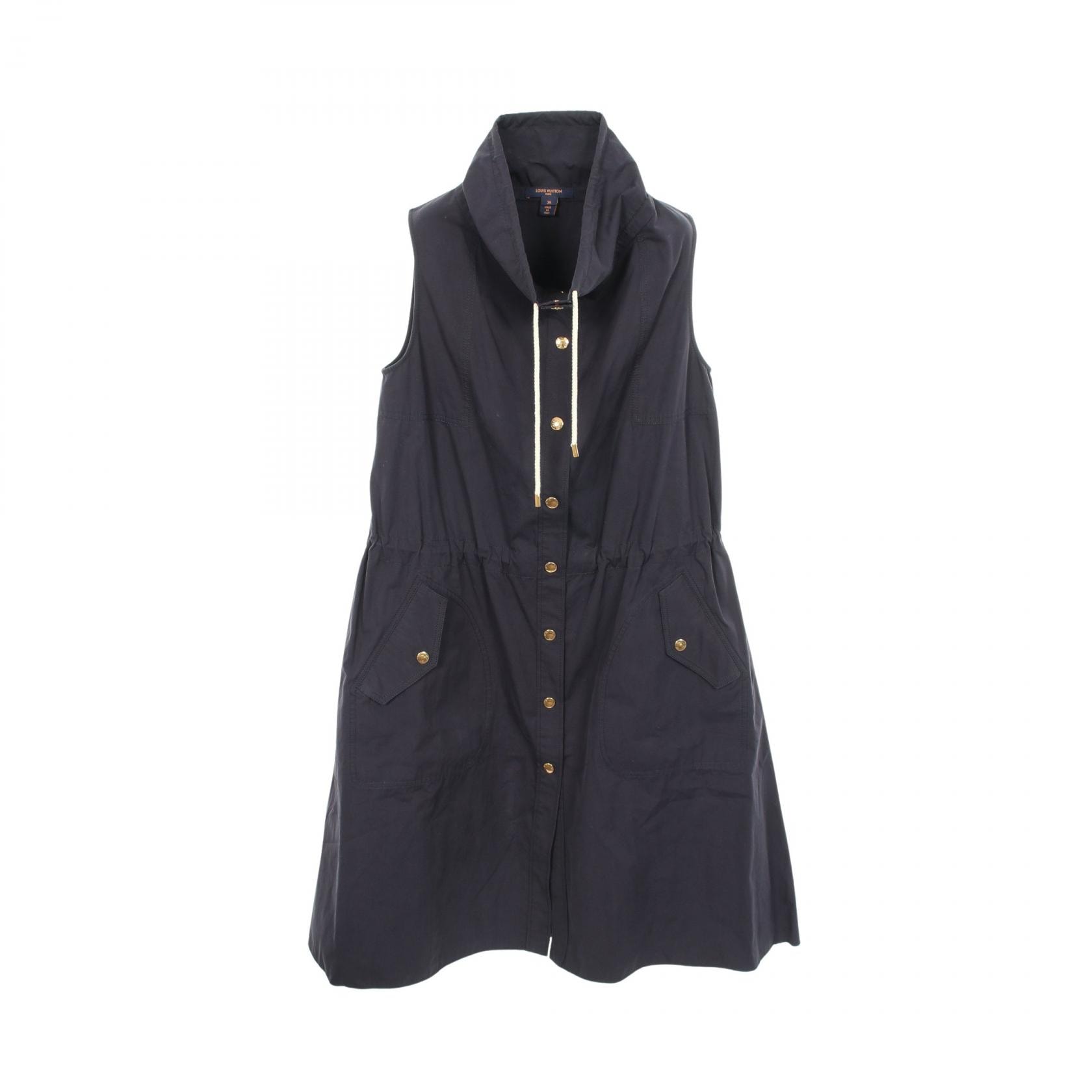 ルイ・ヴィトン LOUIS VUITTON ハイネック ノースリーブ ワンピース 衣料品 トップス コットン レディース ネイビー系 RW222J ZTG FNDR03 【中古】