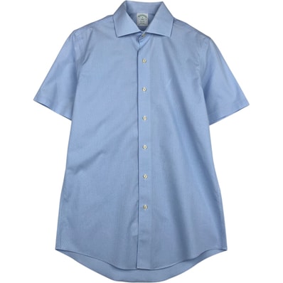古着 ブルックスブラザーズ Brooks Brothers 1818 ワイドカラー 半袖 コットン チェックシャツ メンズM相当/eaa644928