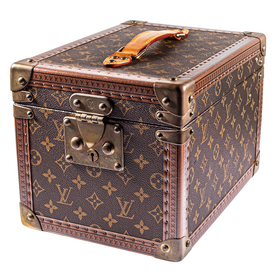 LOUIS VUITTON ルイ・ヴィトン ボワットフラコン M21828 インテリア 化粧ケース メイクボックス バニティ ブラウン ゴールド【中古】