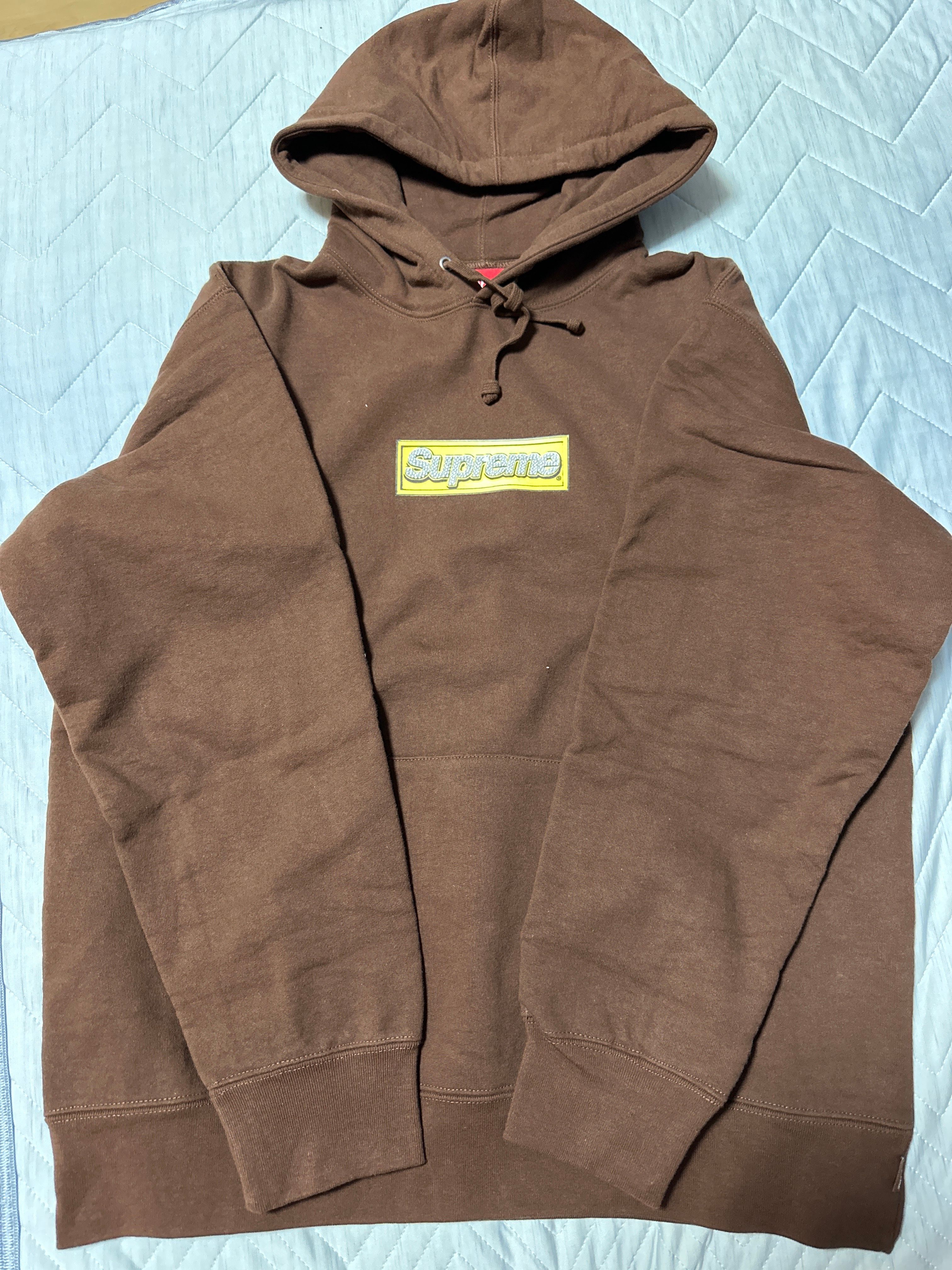 Supreme Bling Box Logo Hooded Sweatshirt "Dark Brown"