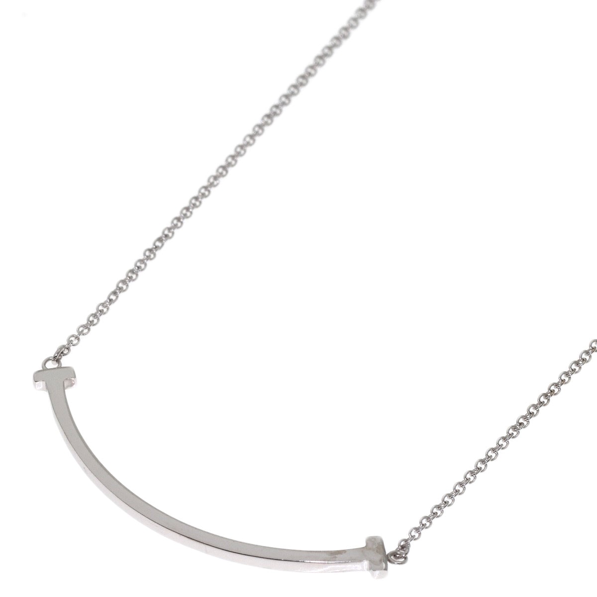 TIFFANY&Co. ティファニー Tスマイル スモール ネックレス K18WG レディース [中古]