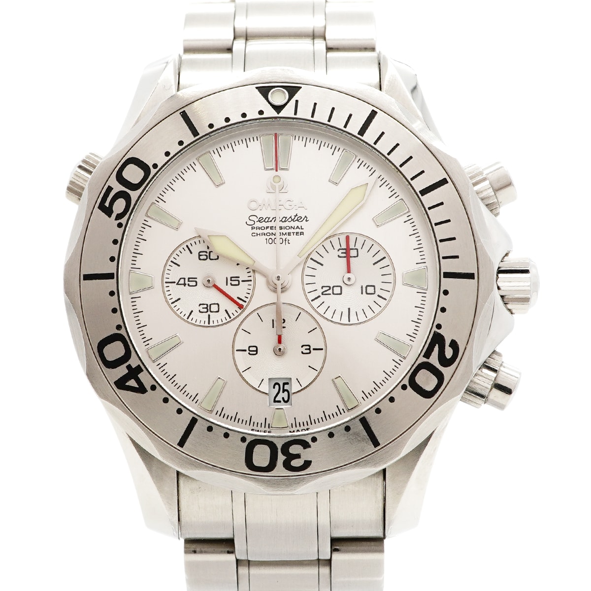 ★最終価格★SALE【6wha0028】オメガ シーマスター300 クロノグラフ 2589.30 シルバー文字盤【中古】腕時計 メンズ