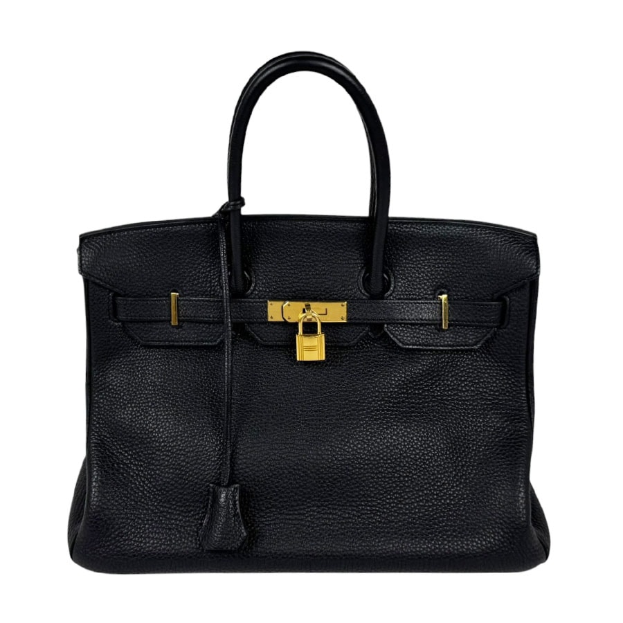 エルメス HERMES ハンドバッグ バーキン35 トゴ ブラック ゴールド ユニセックス【中古】 z11205