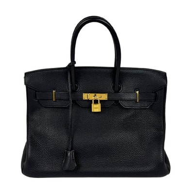 エルメス HERMES ハンドバッグ バーキン35 トゴ ブラック ゴールド ユニセックス【中古】 z11205