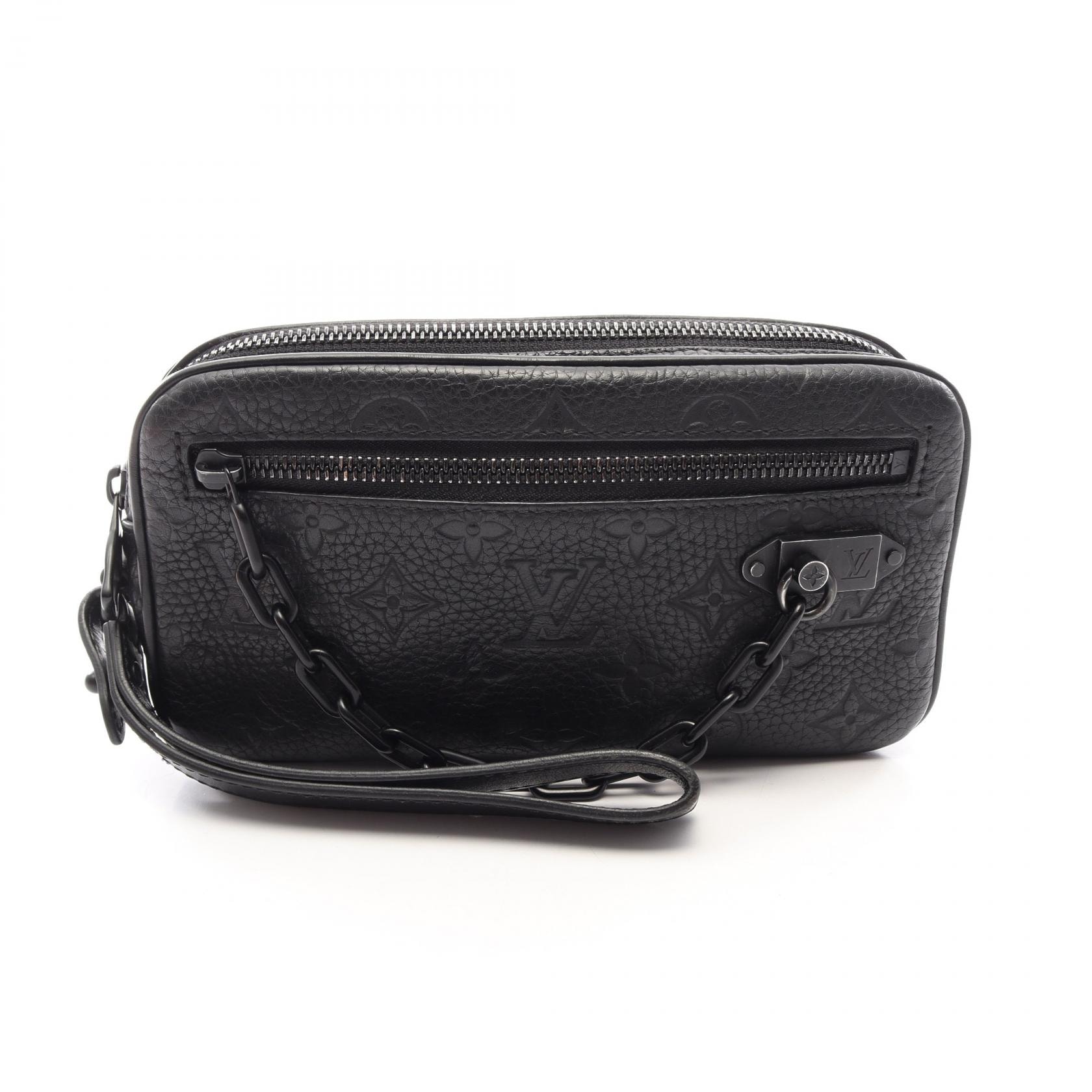 ルイ・ヴィトン LOUIS VUITTON ポシェットヴォルガ セカンドバッグ クラッチバッグ バッグ レザー モノグラム・トリヨンレザー ノワール メンズ ブラック系 M55703 【中古】