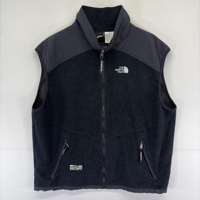 古着 ザ・ノースフェイス THE NORTH FACE フリース ベスト ロゴ 刺繍 デナリ 大きいサイズ 2XL ブラック系 メンズ