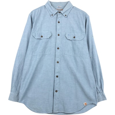 古着 カーハート Carhartt RELAXED FIT 長袖 ボタンダウン ワークシャツ メンズM相当/eaa647644