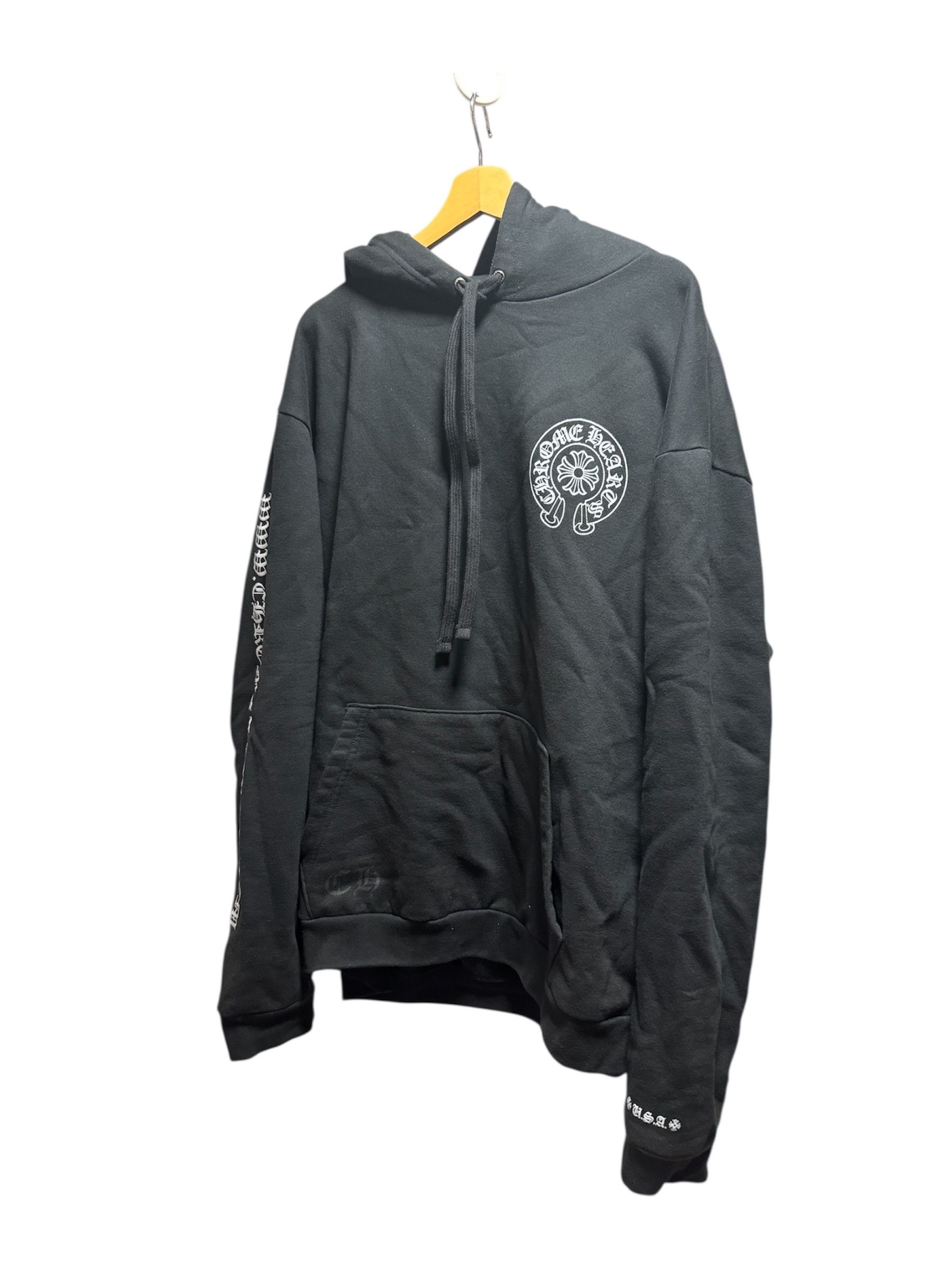 Chrome Hearts Horse Shoe Glitter Hoodie "Black/Silver"
