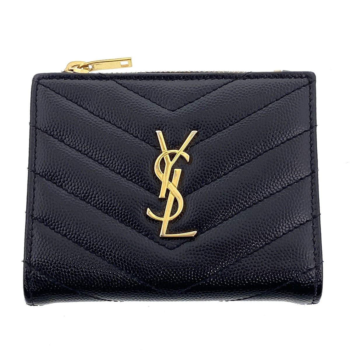 C (やや傷や汚れあり)】SAINT LAURENT サンローラン Vステッチ
