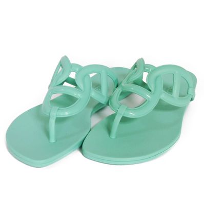 エルメス エジェリ トング 38 シェーヌダンクル ヴェールアンブラン サンダル