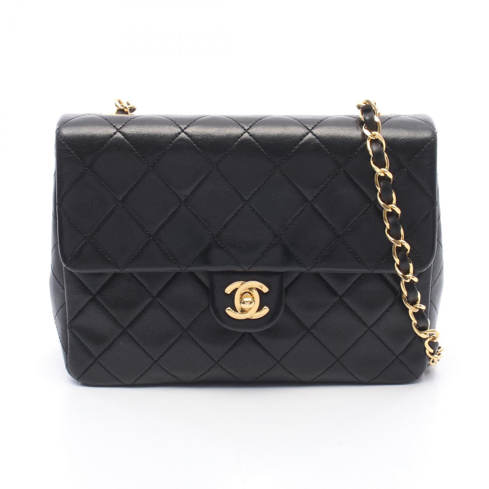 シャネル CHANEL ミニマトラッセ20 ショルダーバッグ バッグ ラムスキン(羊革) レディース ブラック系 【中古】