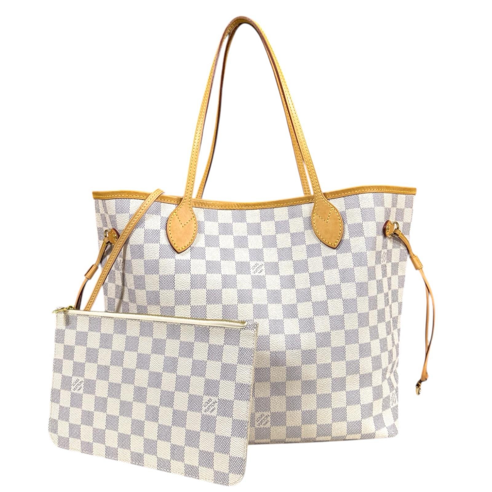 ルイヴィトン ネヴァーフルMM ダミエアズール トートバッグ ダミエアズールキャンバス N41361 ホワイト レディース LOUIS VUITTON 中古