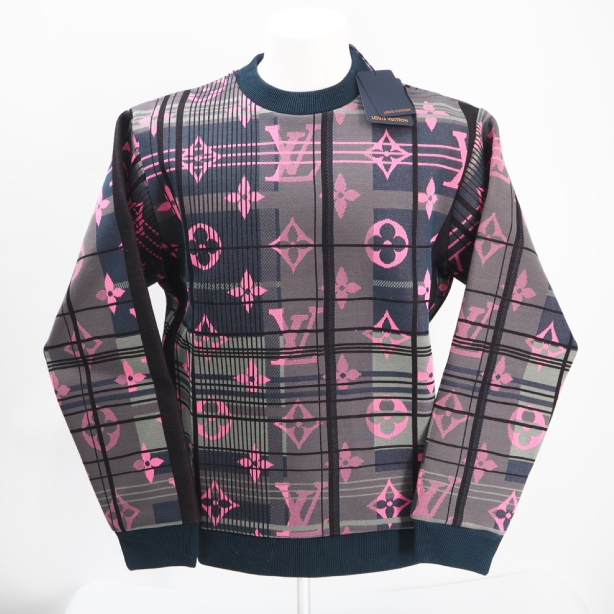 未使用 LOUIS VUITTON ルイ・ヴィトン モノグラム ジャガード スウェットシャツモノグラムプルオーバー M HKY75WZRW 長袖シャツ マルチカラー コットン メンズ