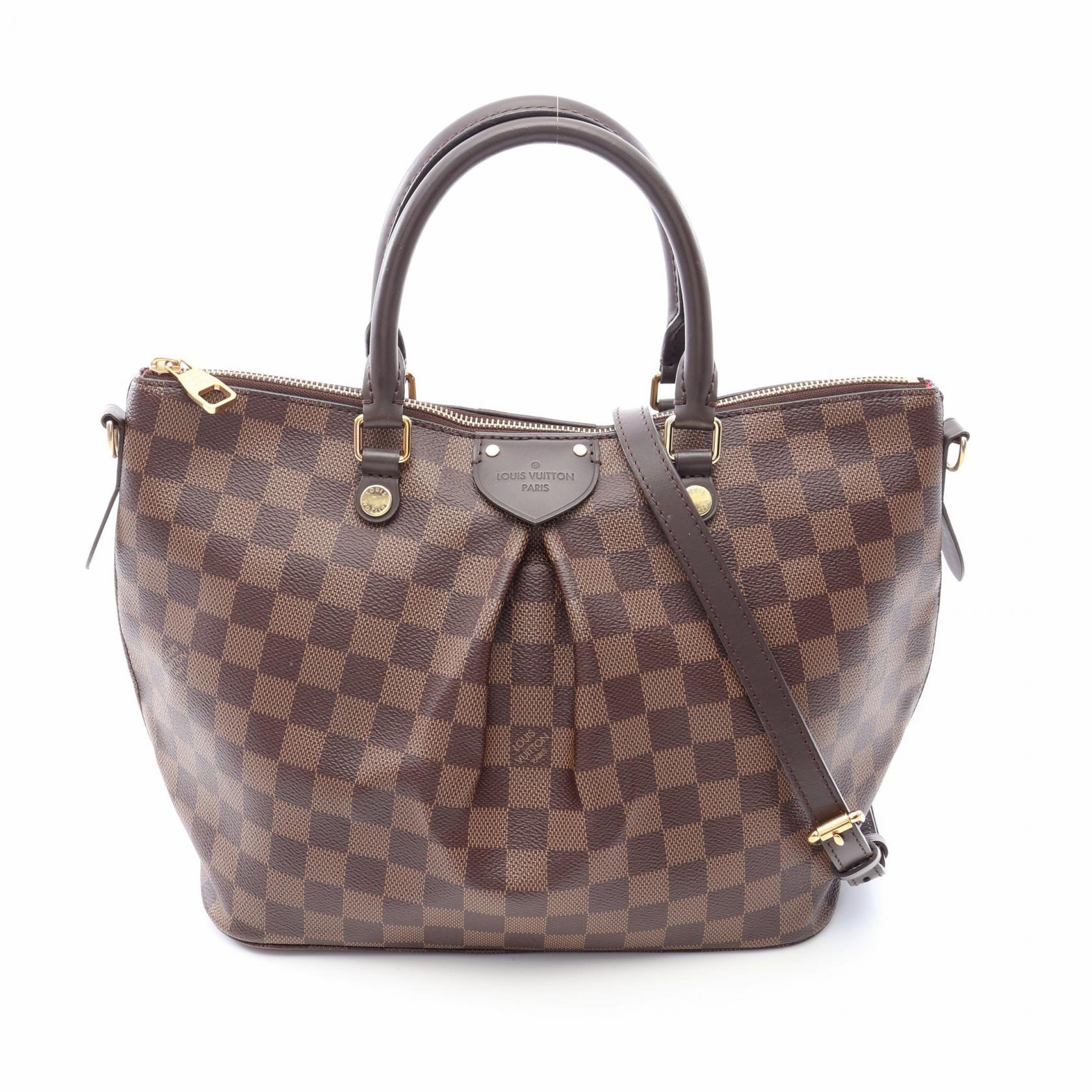 ルイ・ヴィトン LOUIS VUITTON シエナMM ダミエエベヌ 2WAY ハンドバッグ バッグ PVCコーティングキャンバス レザー レディース ブラウン系 N41546 【中古】