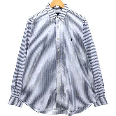 古着 ラルフローレン Ralph Lauren POLO by Ralph Lauren 長袖 ボタンダウンストライプシャツ メンズL相当/eaa540770